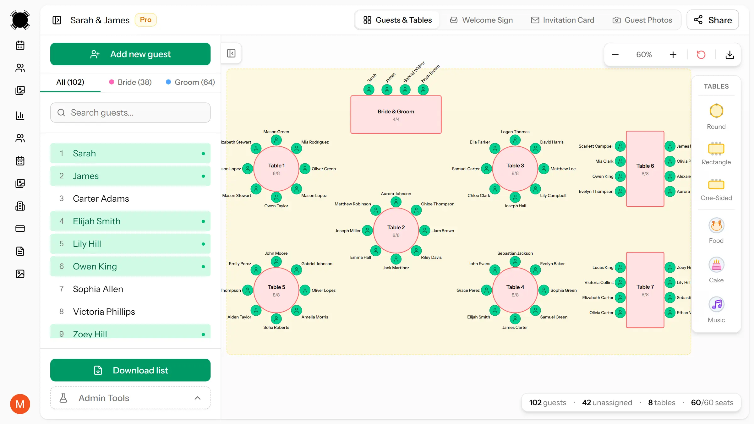 Free Wedding Seating Chart Maker: How to Build Yours Online