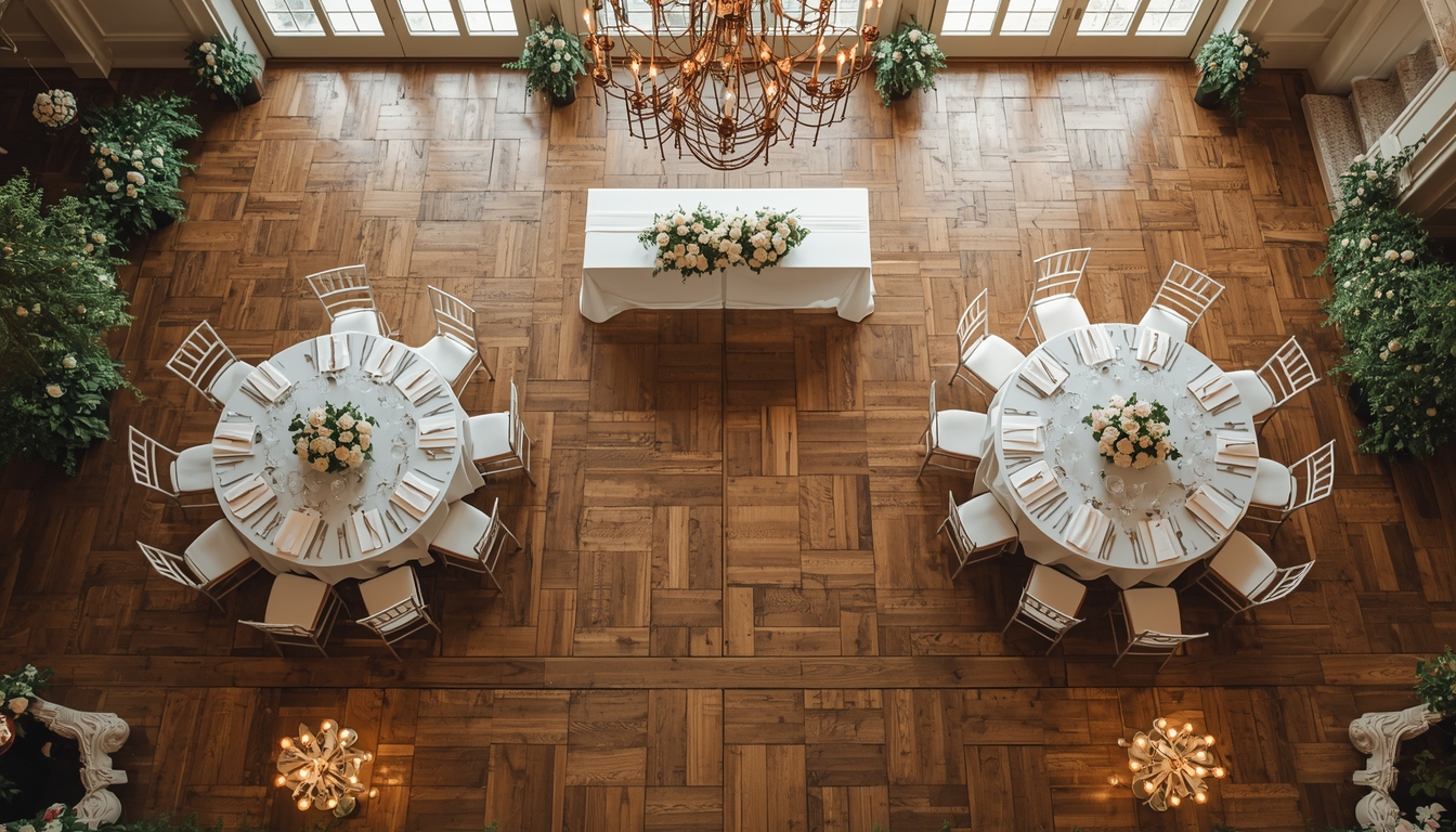 Wedding floor plan showing two parent tables