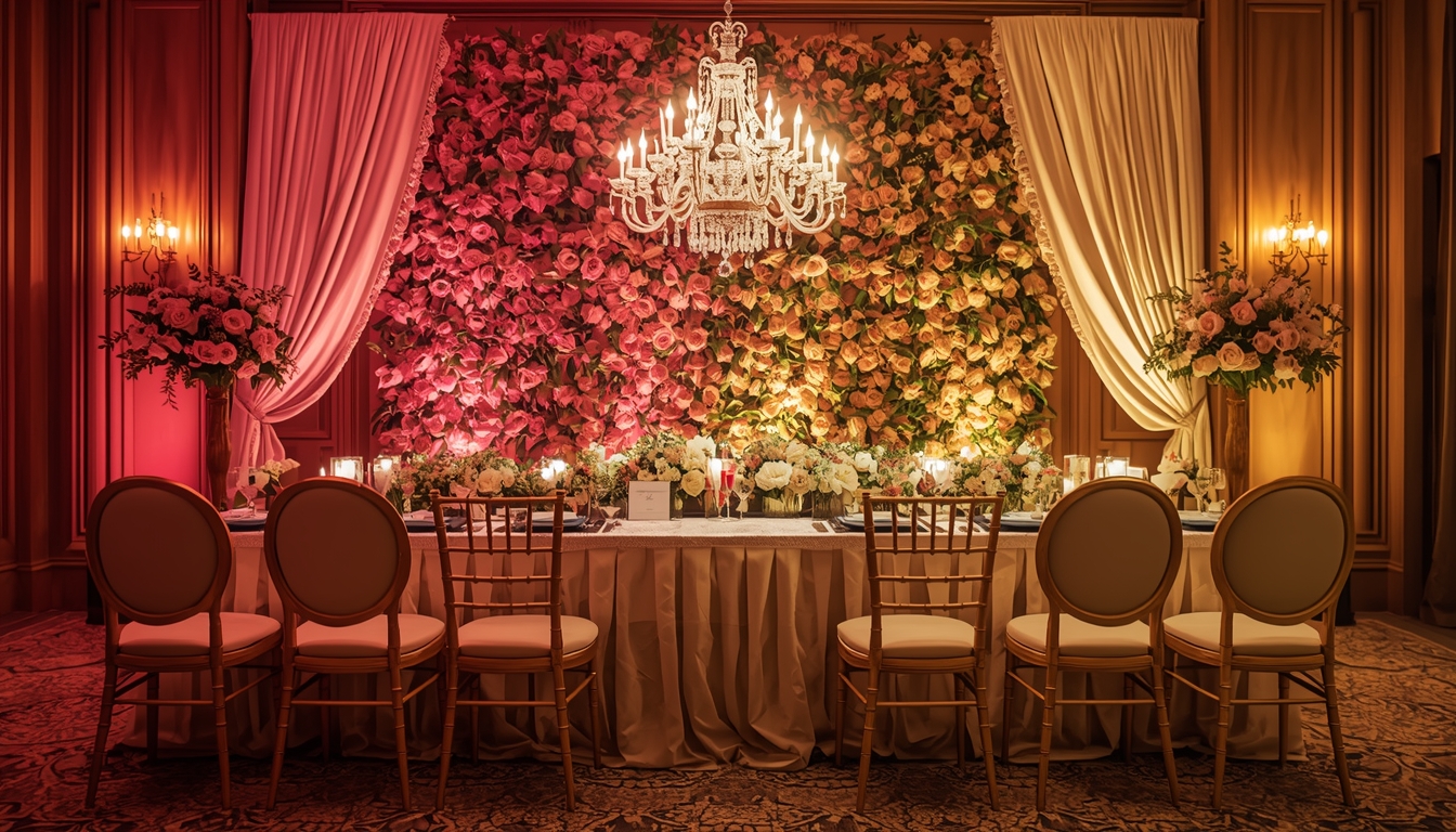 Comparison showing a sweetheart table setup vs a traditional head table