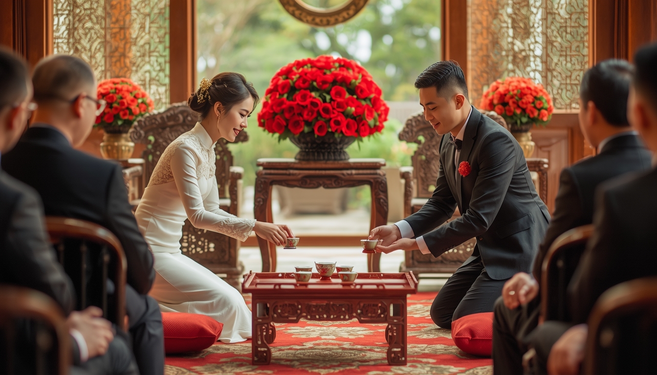 Traditional Chinese wedding tea ceremony