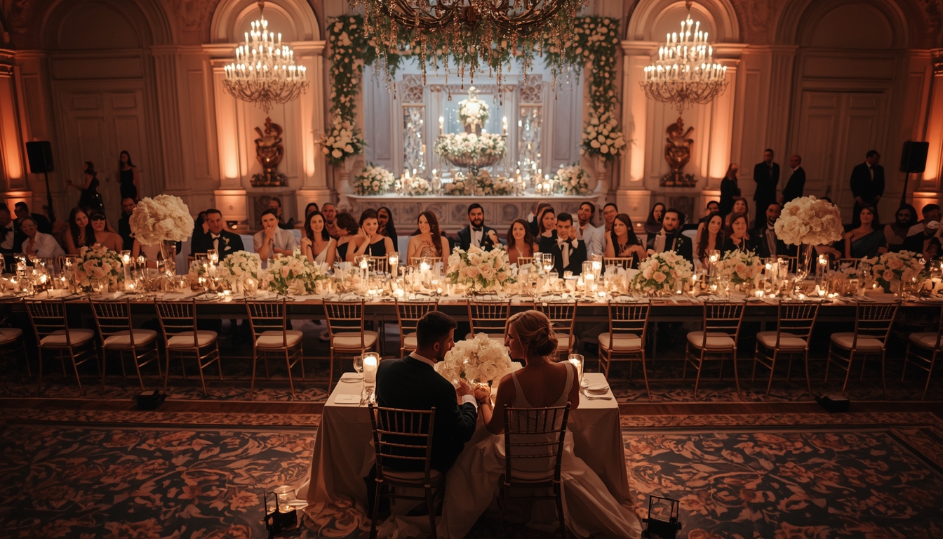 Traditional head table seating arrangement vs a sweetheart table setup